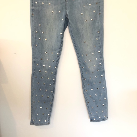 Good American Good Legs Heart Studded Jeans 8/29 26X26 skinny - Picture 4 of 13